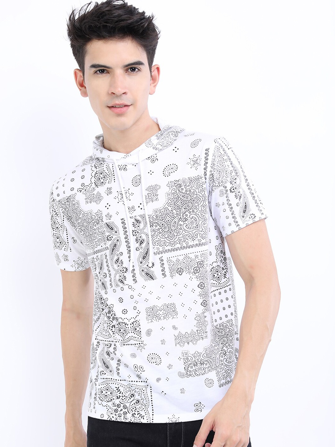 

KETCH Men White Floral Printed Slim Fit T-shirt