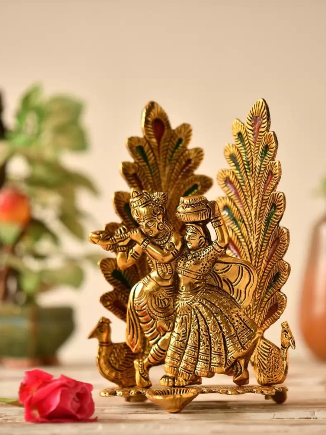 

Fashion Bizz Radha Krishna Mordiya Idol Showpieces, Gold