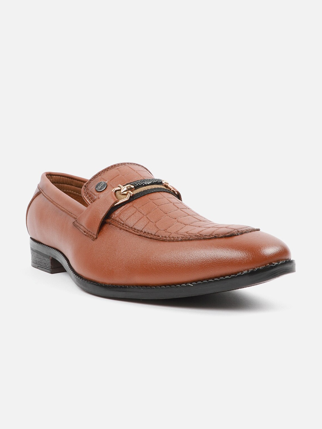 

Carlton London Men Tan Leather Slip-on Loafers