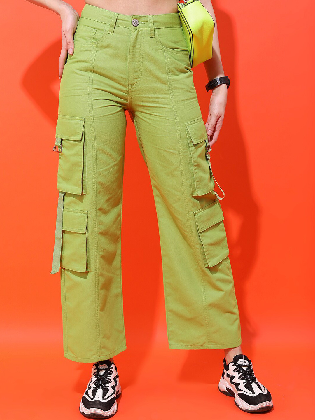 

Tokyo Talkies Women Clean Look Dad Fit Jeans, Green
