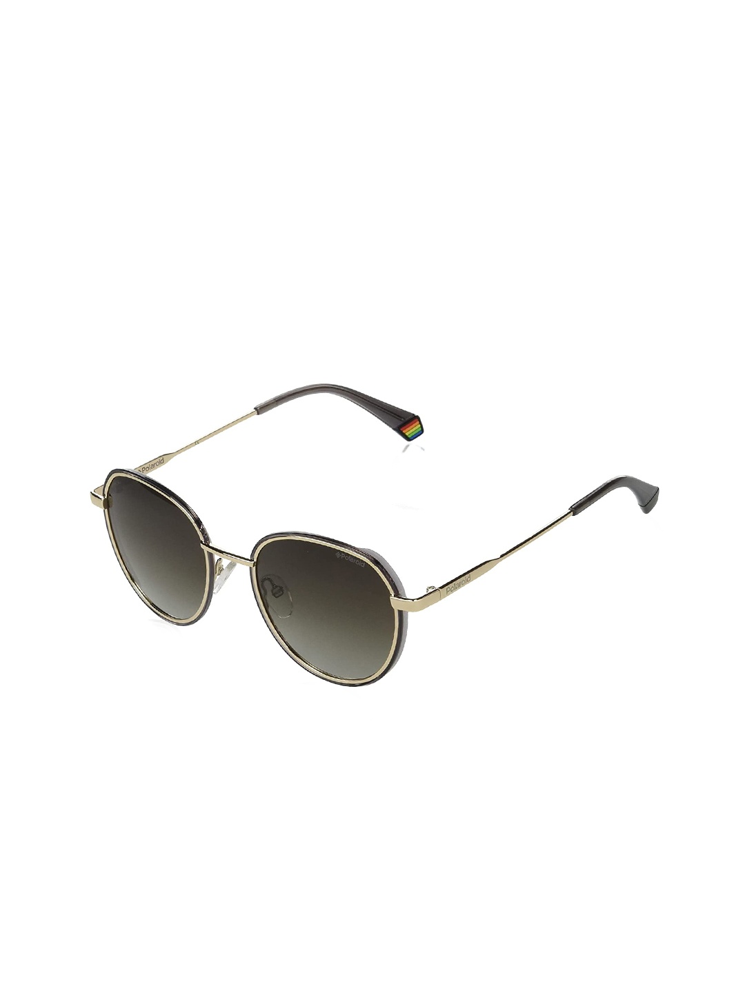 

Polaroid Unisex Green Lens & Gold-Toned Round Sunglasses with Polarised and UV Protected Lens