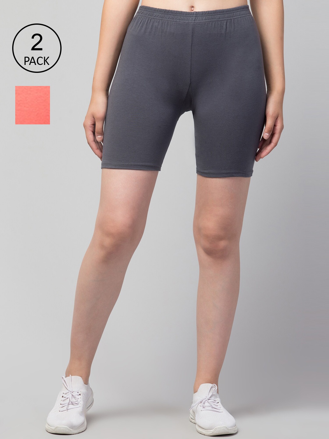 

Apraa & Parma Women Slim Fit Cycling Sports Shorts, Grey