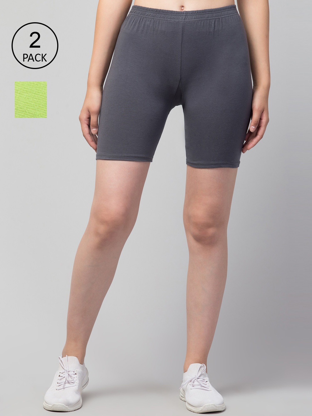 

Apraa & Parma Women Slim Fit Cycling Sports Shorts, Grey