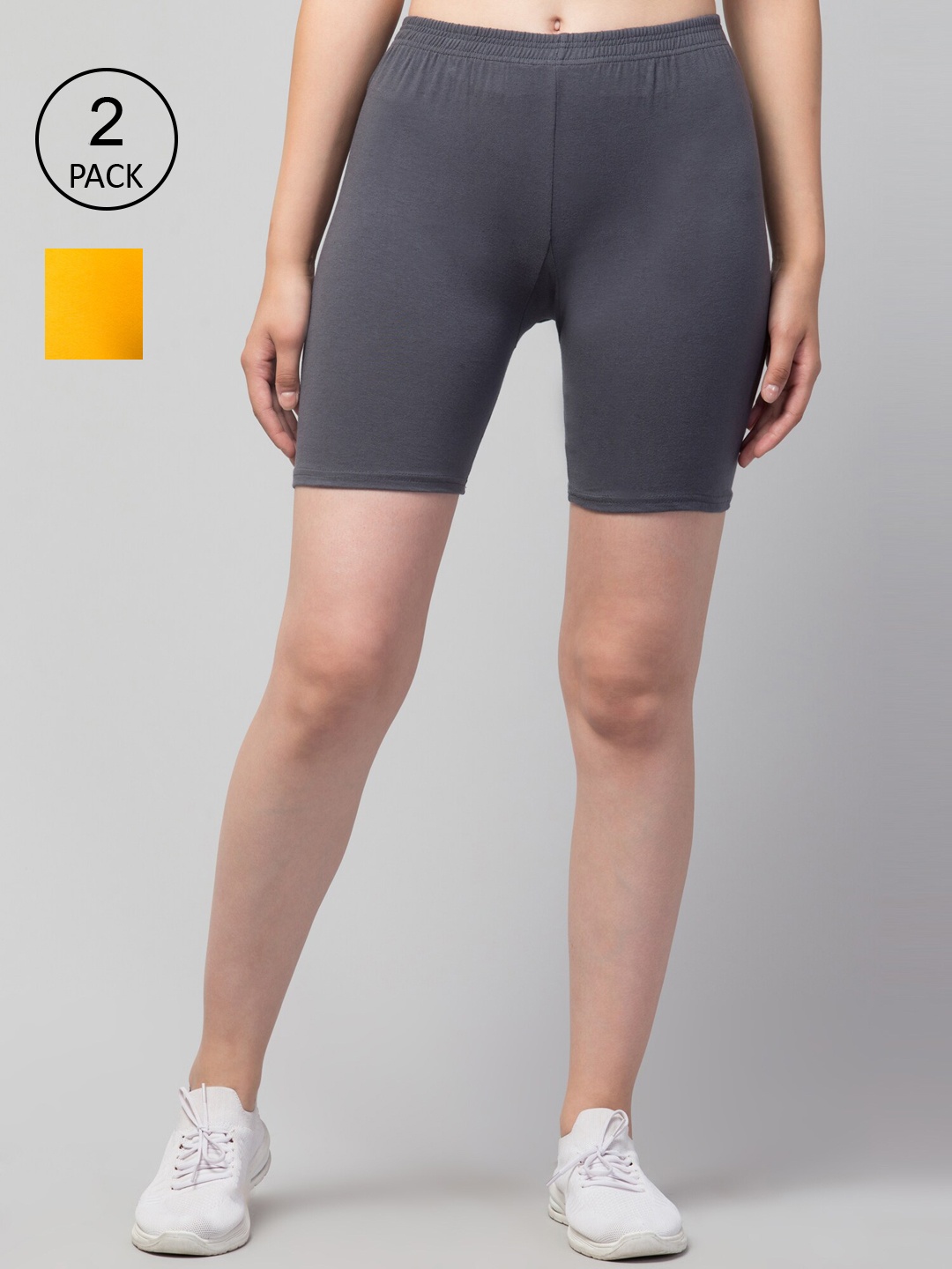 

Apraa & Parma Women Slim Fit Cycling Sports Shorts, Grey
