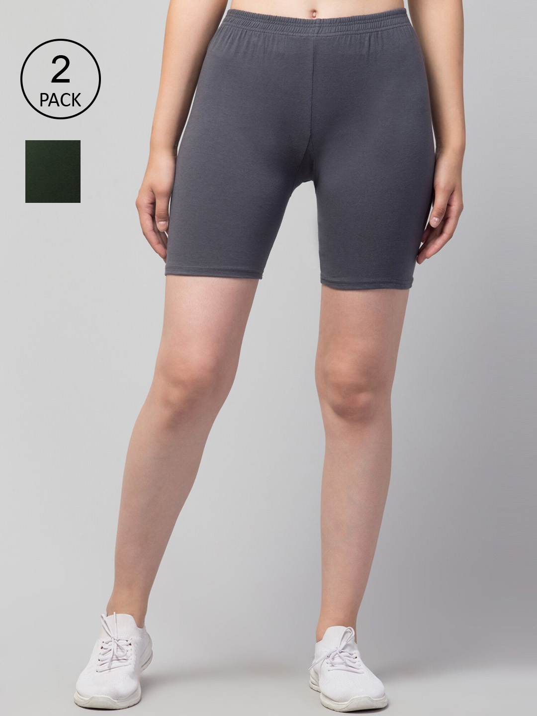 Apraa & Parma Women Slim Fit Cycling Sports Shorts, Grey