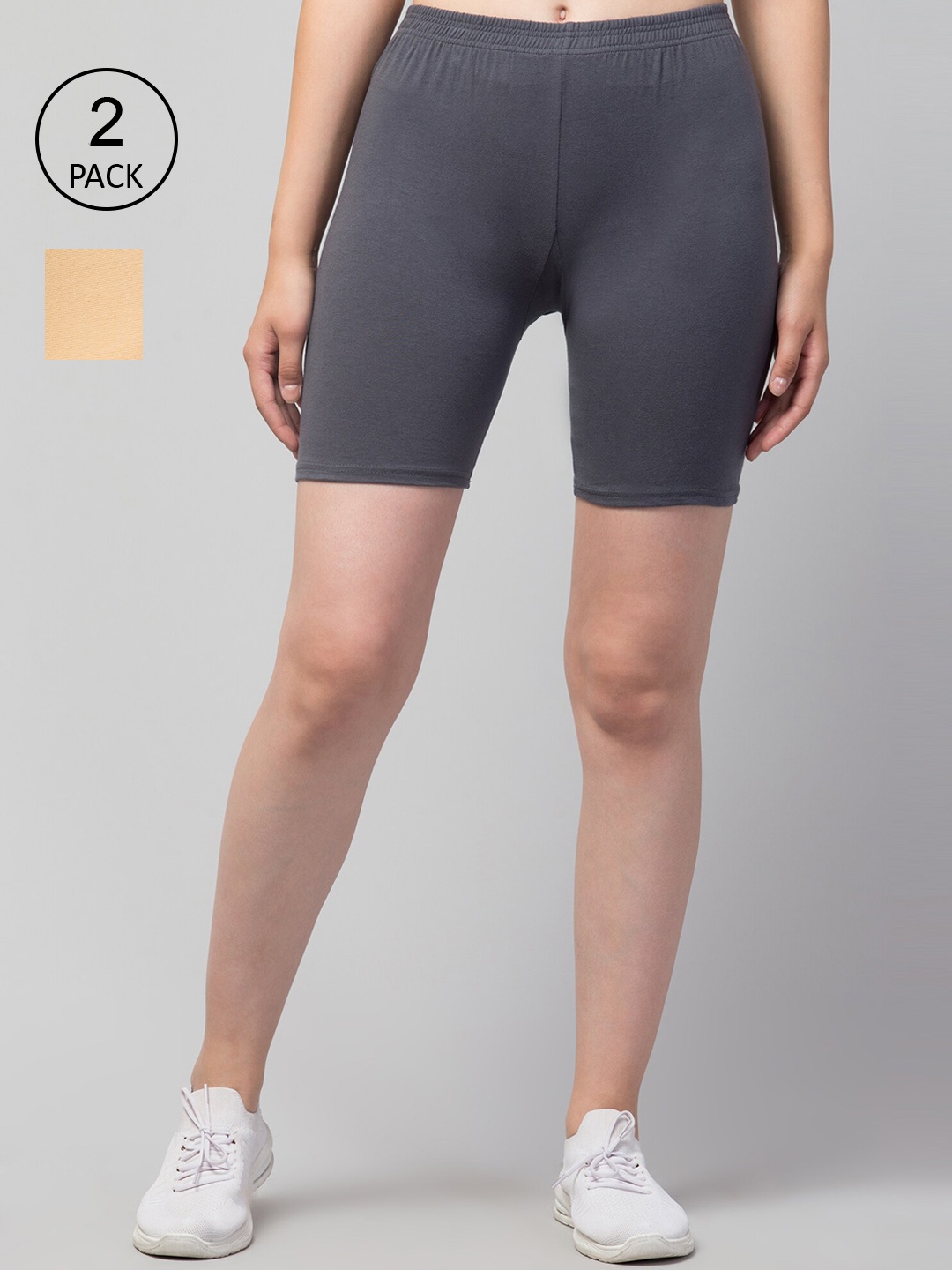 

Apraa & Parma Women Slim Fit Cycling Sports Shorts, Grey