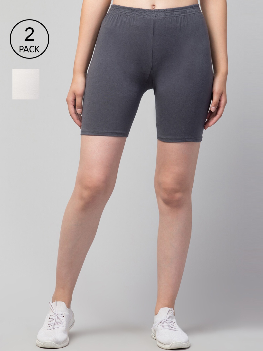 

Apraa & Parma Women Slim Fit Cycling Sports Shorts, Grey