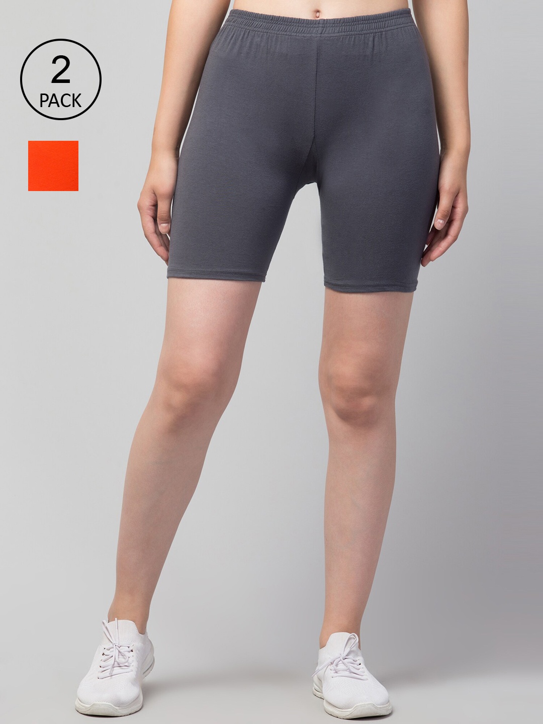 

Apraa & Parma Women Slim Fit Cycling Sports Shorts, Grey