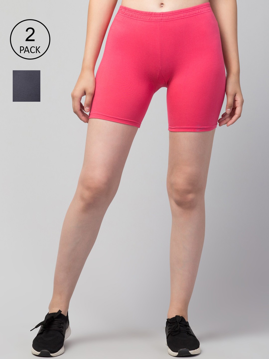 

Apraa & Parma Women Slim Fit Cycling Sports Shorts, Grey