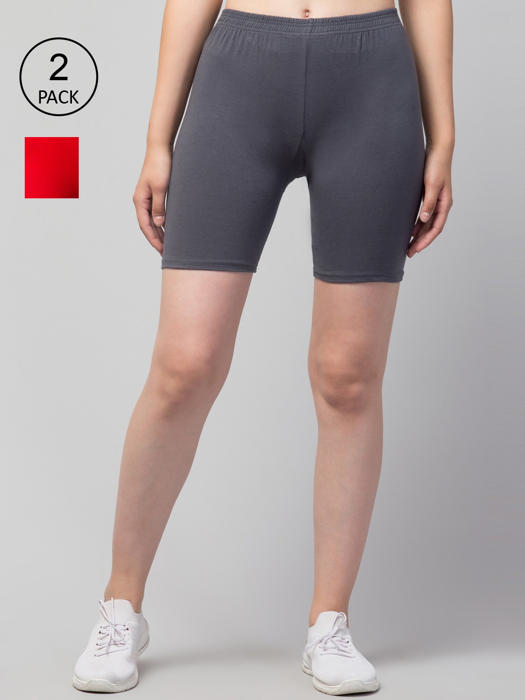 

Apraa & Parma Women Slim Fit Cycling Sports Shorts, Grey