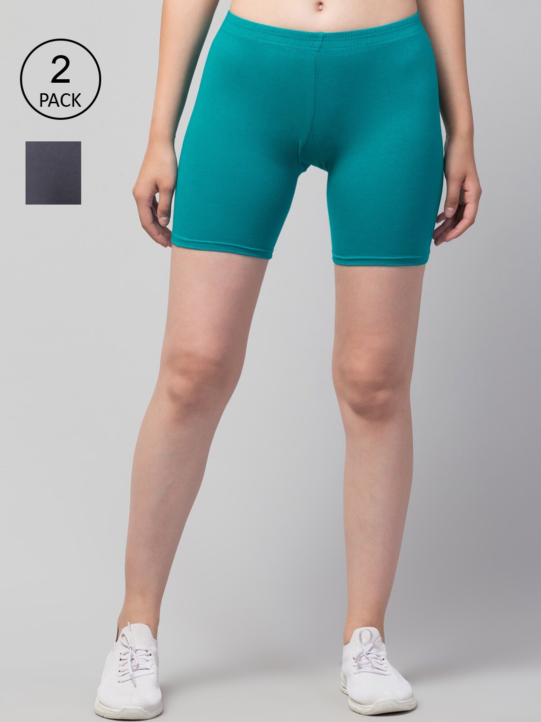 

Apraa & Parma Women Slim Fit Cycling Sports Shorts, Grey