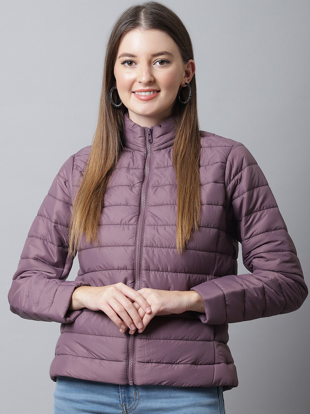 

Cantabil Women Purple Lightweight Puffer Jacket