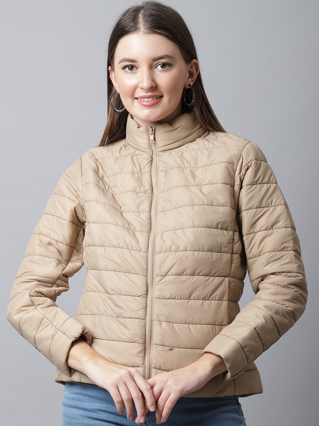 

Cantabil Women Beige Lightweight Puffer Jacket