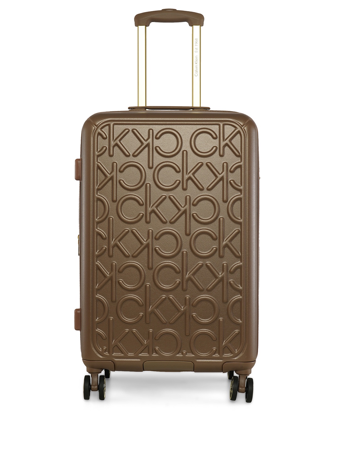 

Calvin Klein BIG MONGRAM Range Otter Color Hard Case Abs Medium Size LUGGAGE, Brown