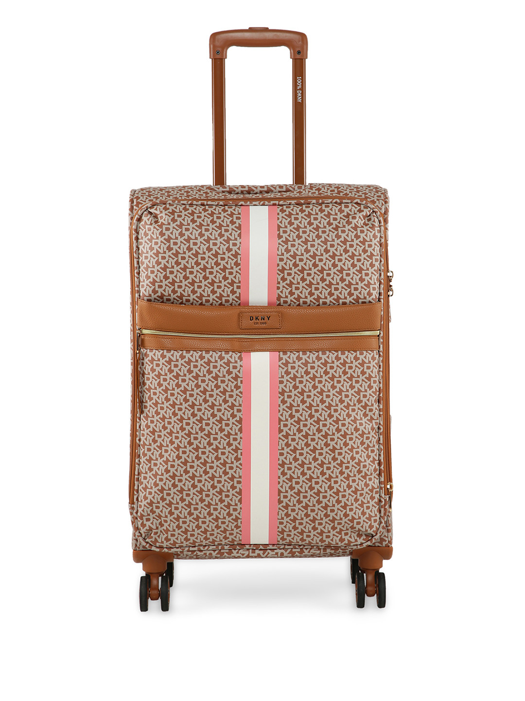 

DKNY SIGNATURE STRIPE Range Maple Color Soft Case Soft Side Poly Medium Size LUGGAGE, Beige