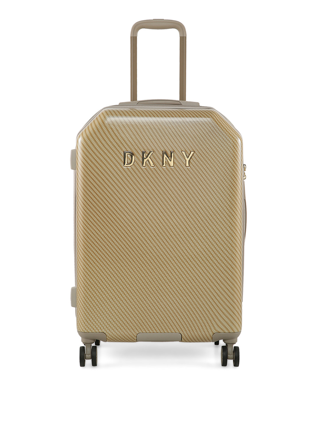 

DKNY Allure 2.0 Range Tan Metallic Color Hard Case Abs Pc Film Medium Size Luggage, Brown