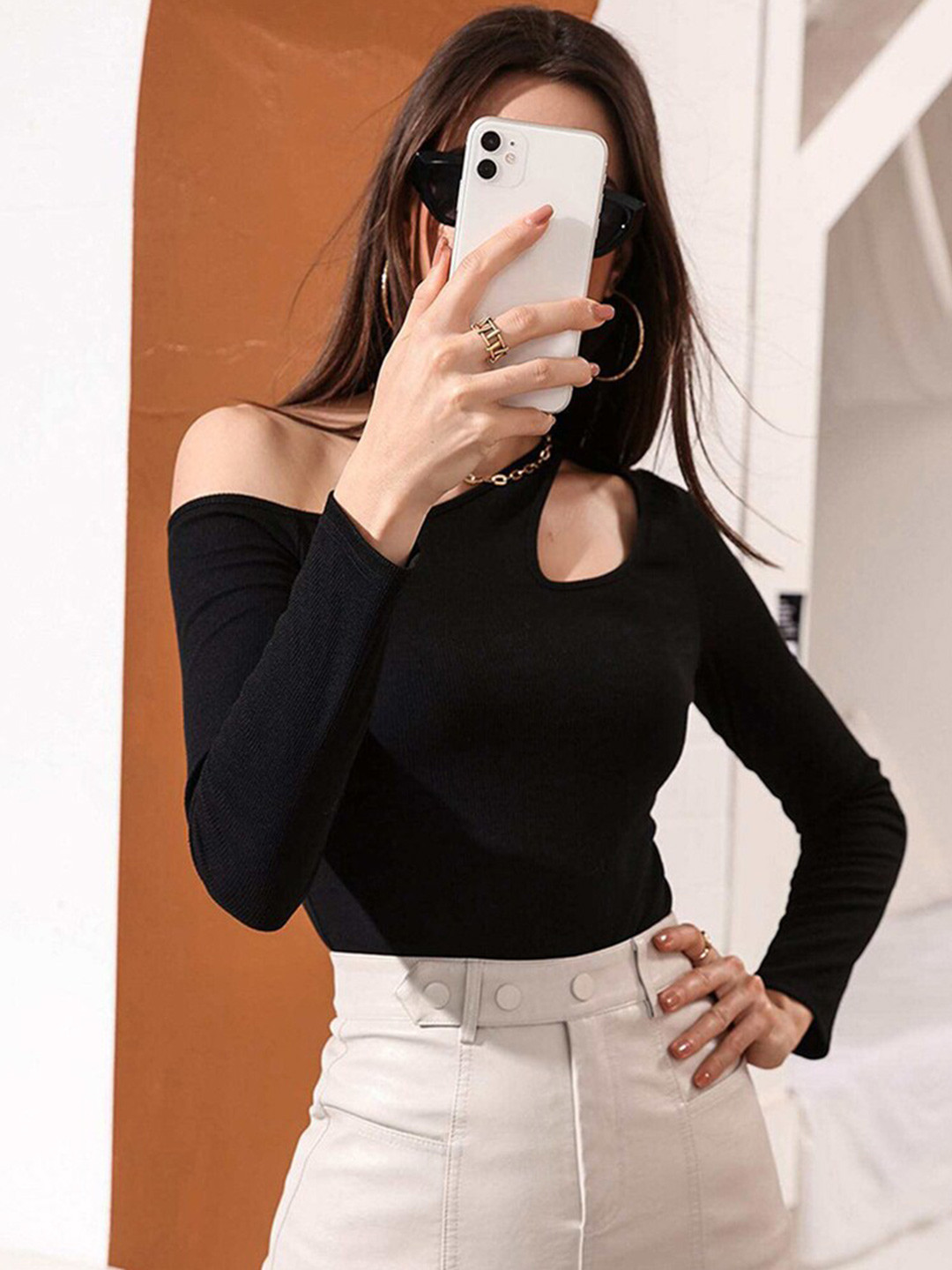 

StyleCast Black Off-Shoulder Top