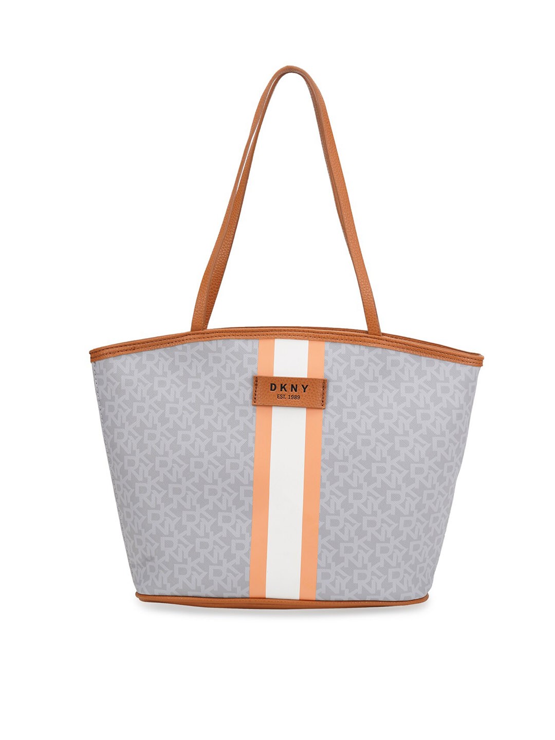 

DKNY Signature Stripe Range Storm Grey Color Soft Case Pvc Mini Tote