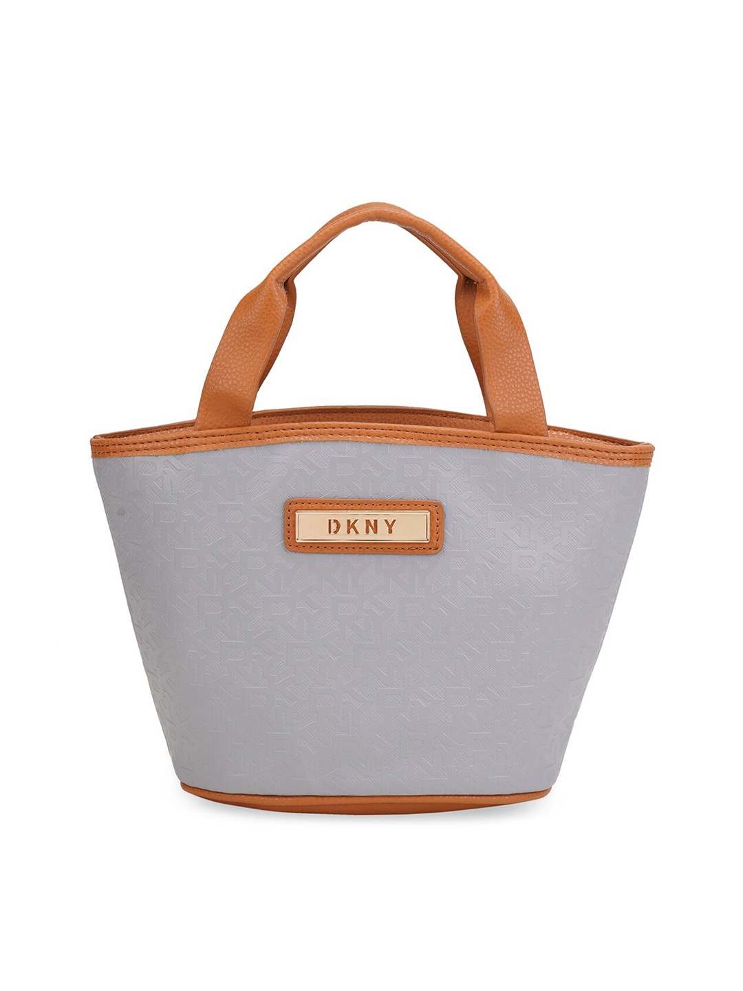 

DKNY AUTOGRAPH Range Grey Structured Handheld Bag with Applique