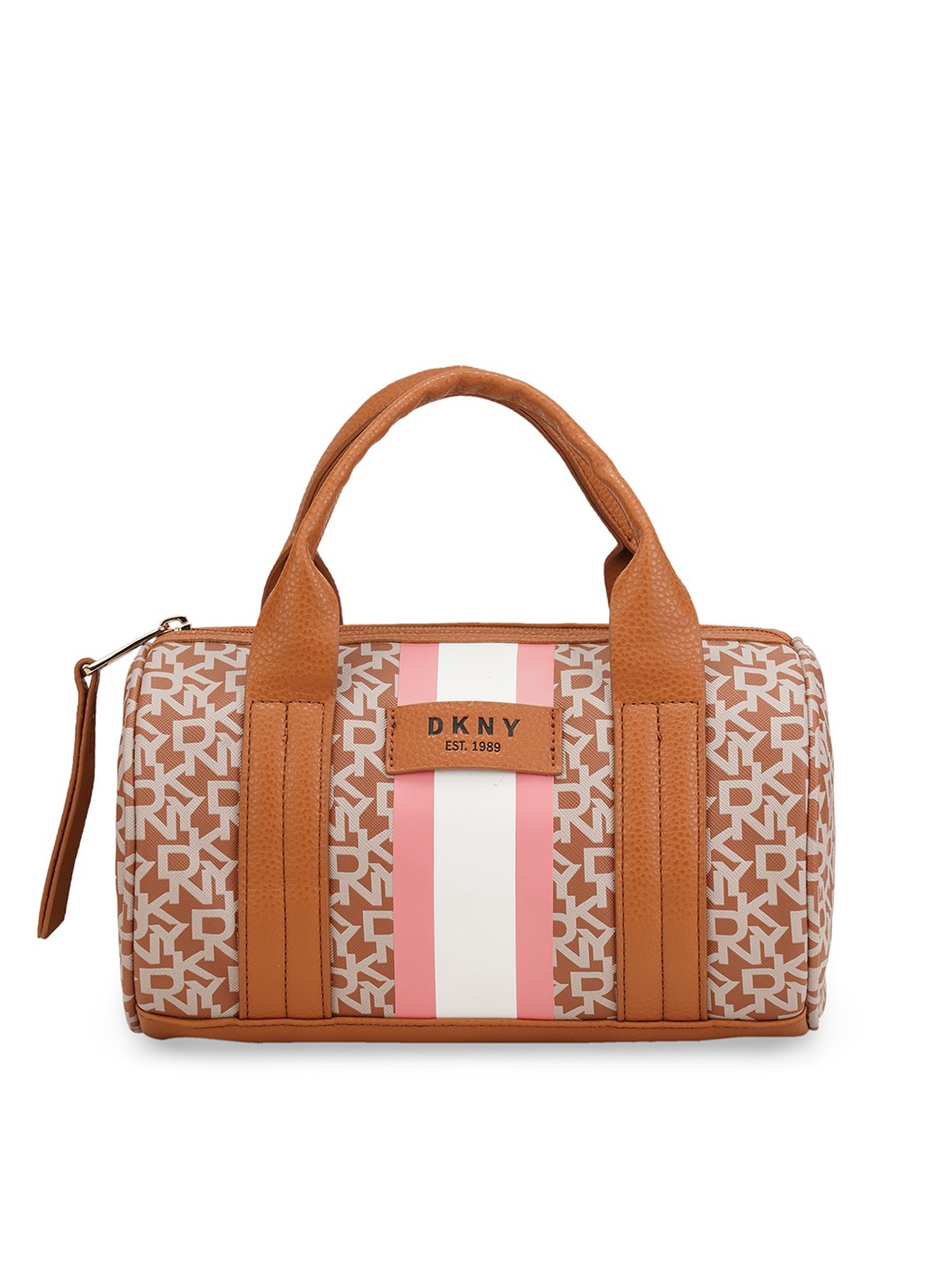 

DKNY SIGNATURE STRIPE Range Maple Color Soft Case Pvc Mini Duffle, Brown