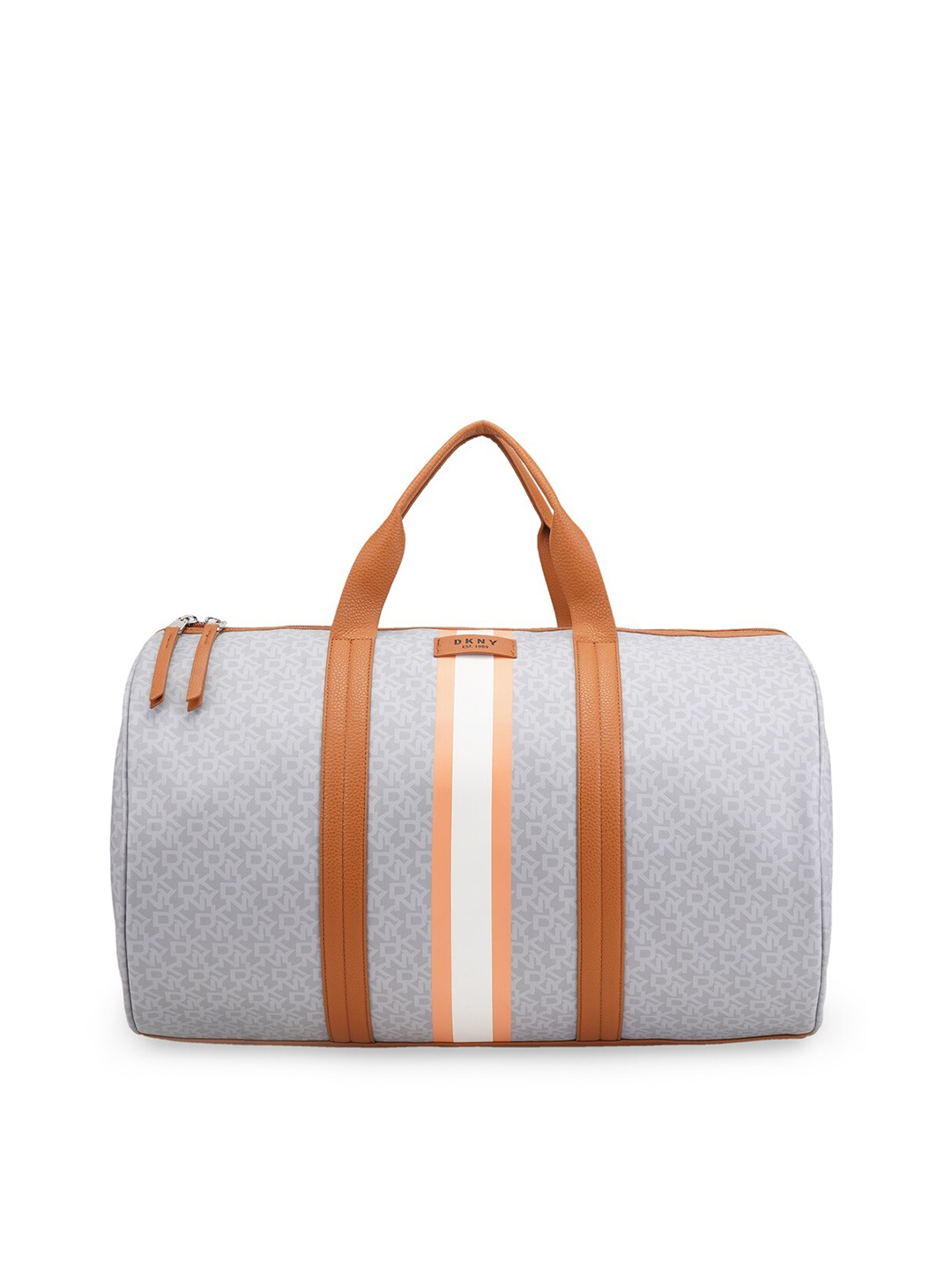 

DKNY Signature Stripe Range Storm Grey Color Soft Case Pvc One Size Duffle