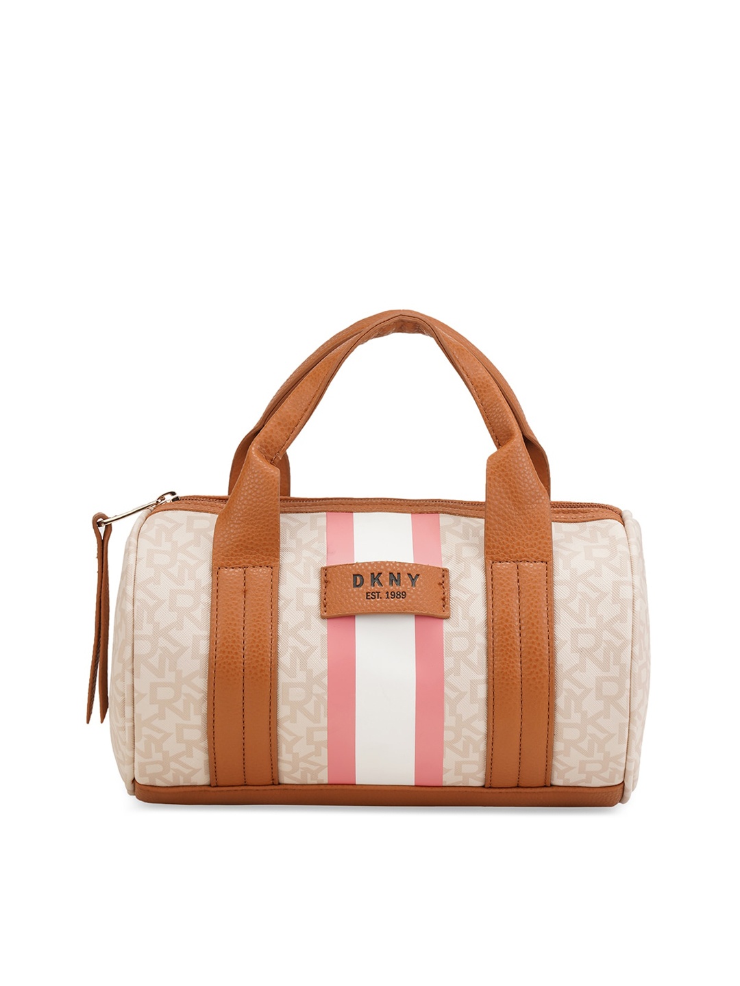 

DKNY Signature Stripe Range Cream Color Soft Case Pvc Mini Duffle