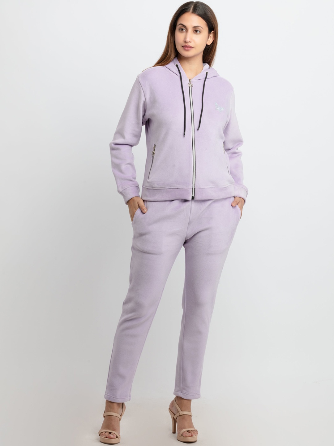 

Status Quo Women Solid Tracksuit, Purple