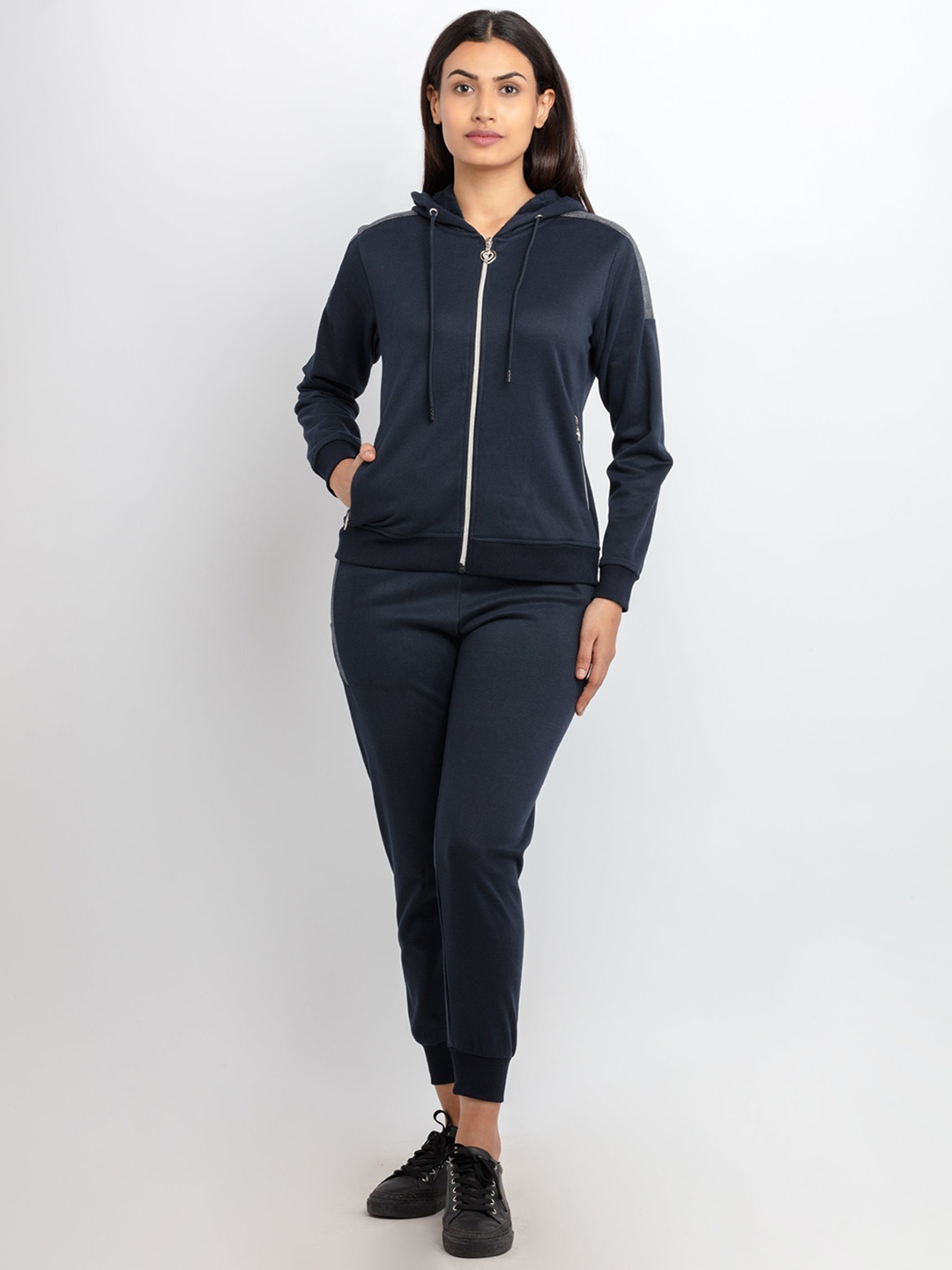 

Status Quo Women Solid Tracksuit, Navy blue