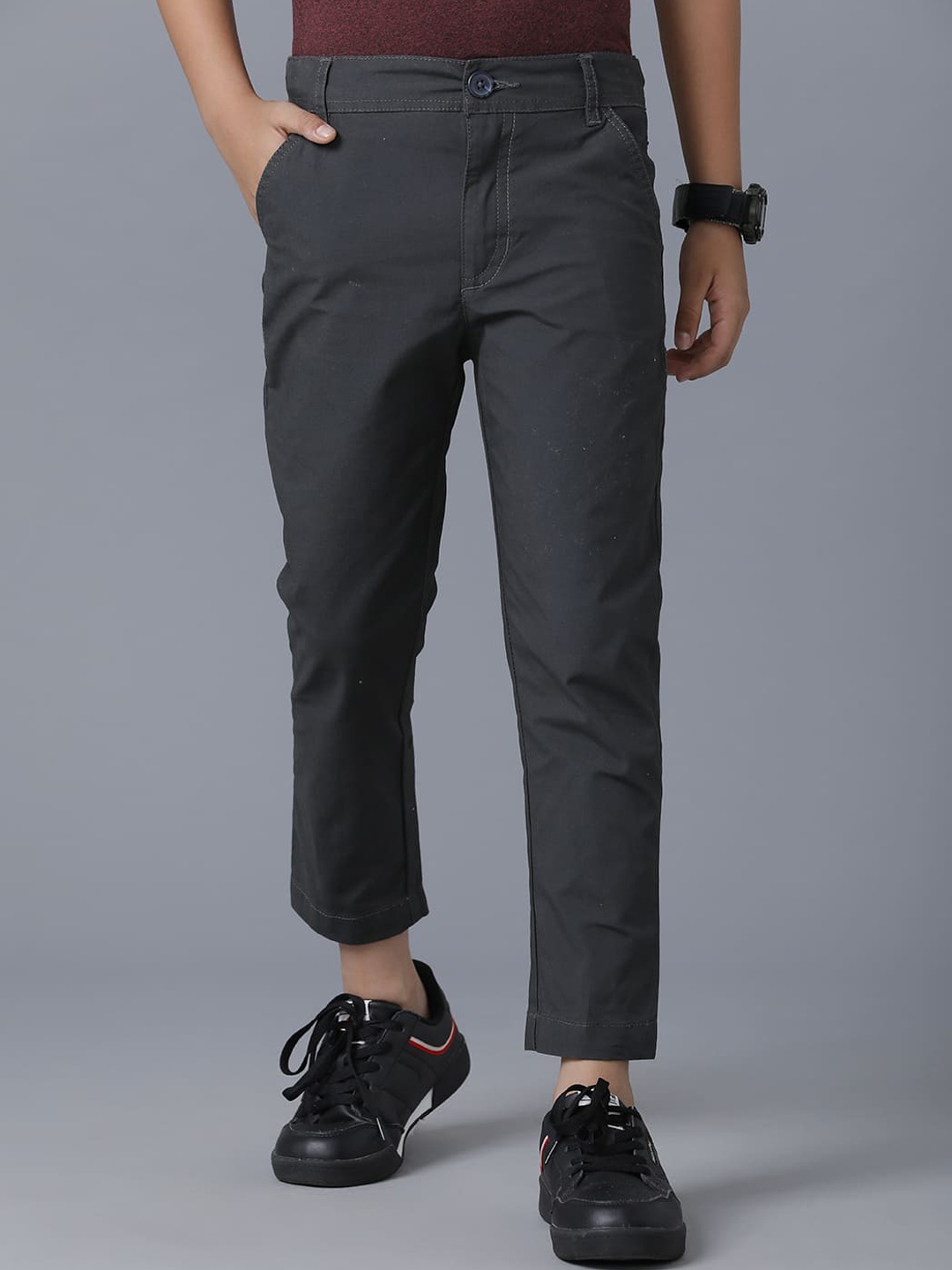 

UNDER FOURTEEN ONLY Boys Grey Slim Fit Chinos