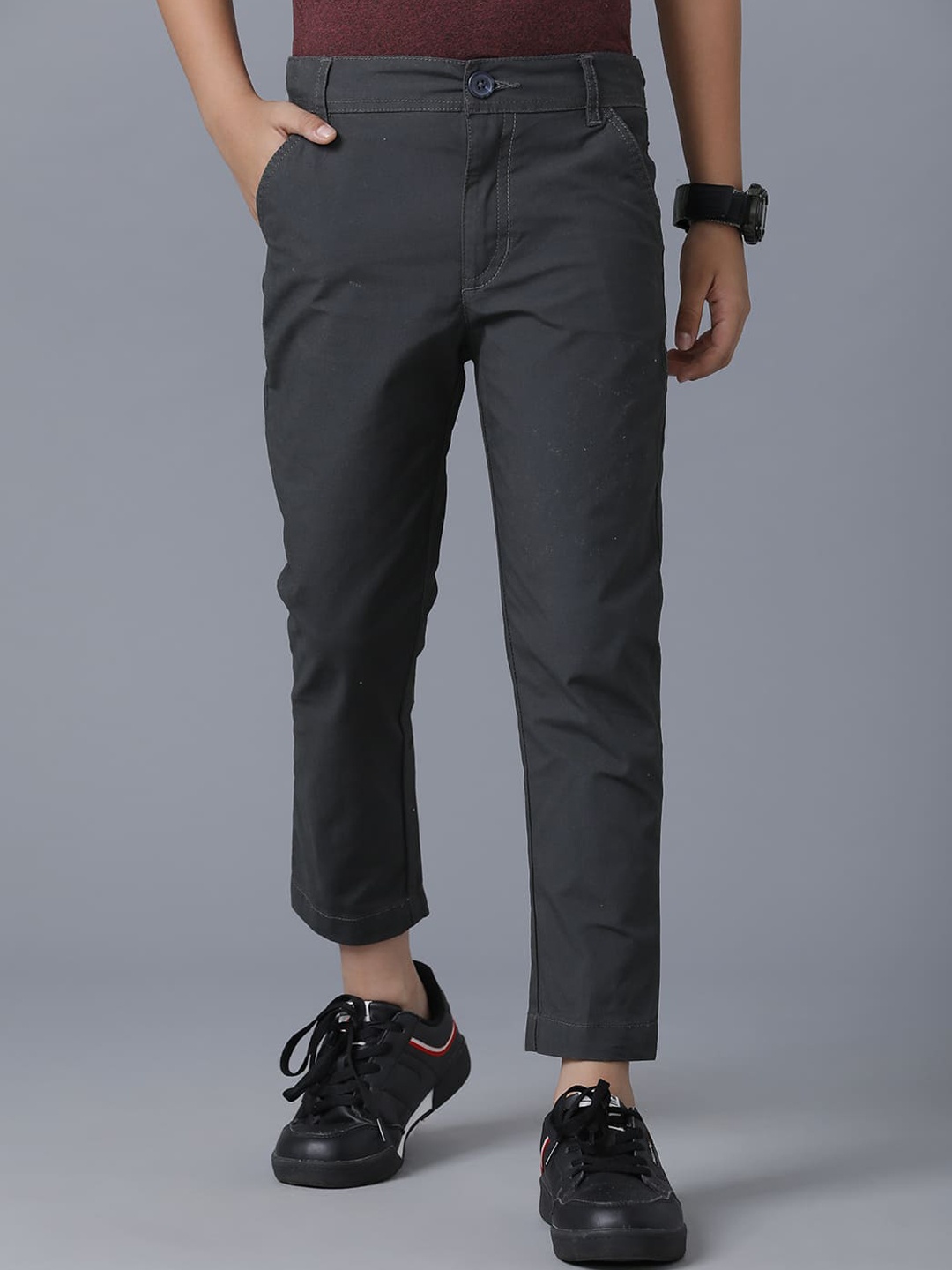 

UNDER FOURTEEN ONLY Boys Grey Slim Fit Chinos
