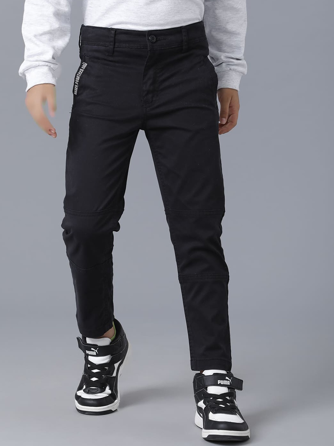 

UNDER FOURTEEN ONLY Boys Black Slim Fit Trouser