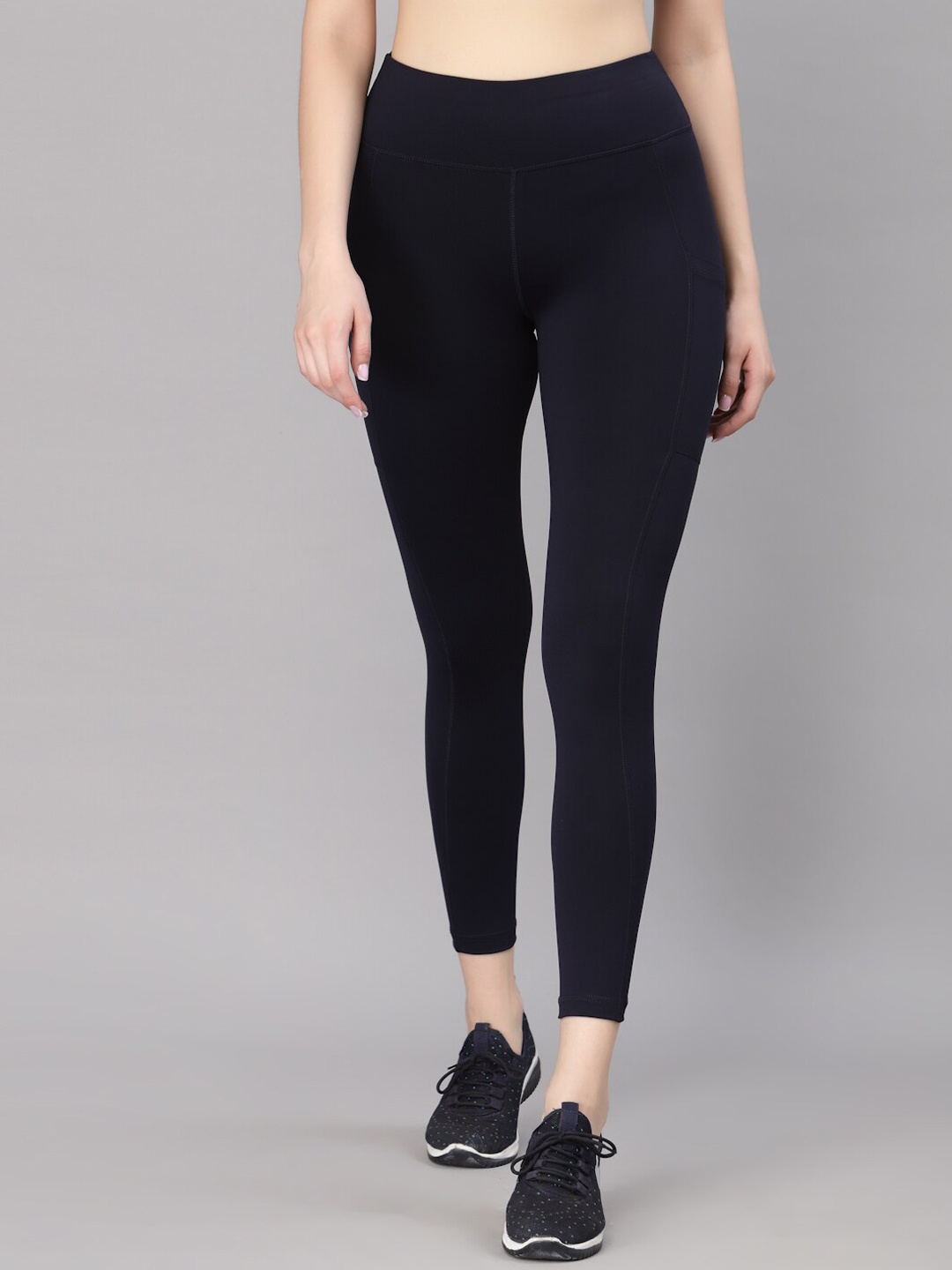 

JUMP USA Women Rapid Dry Solid Tights, Navy blue