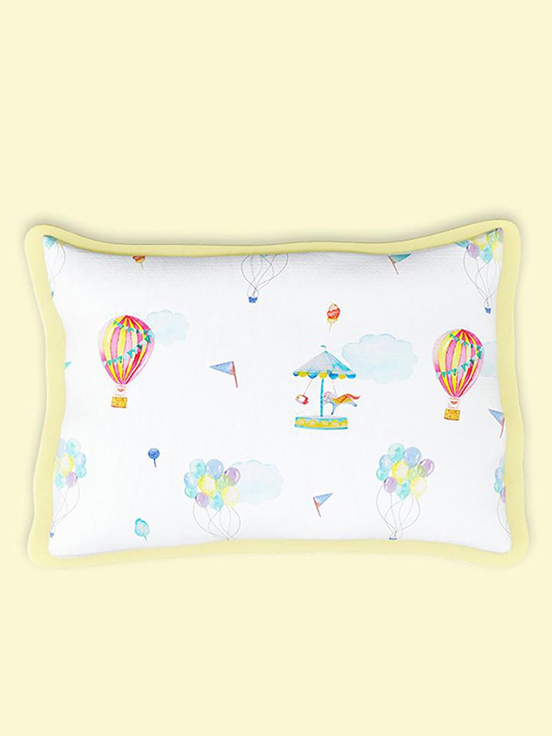 

Fancy Fluff Printed Organic Cotton Pillow, White