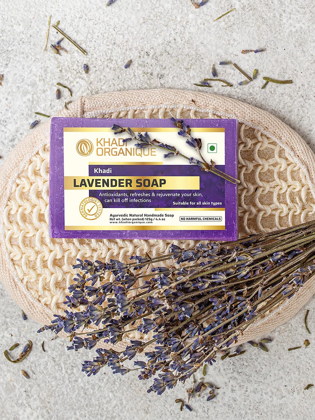 

Khadi Organique Set Of 7 Lavender Soap 125g, Transparent