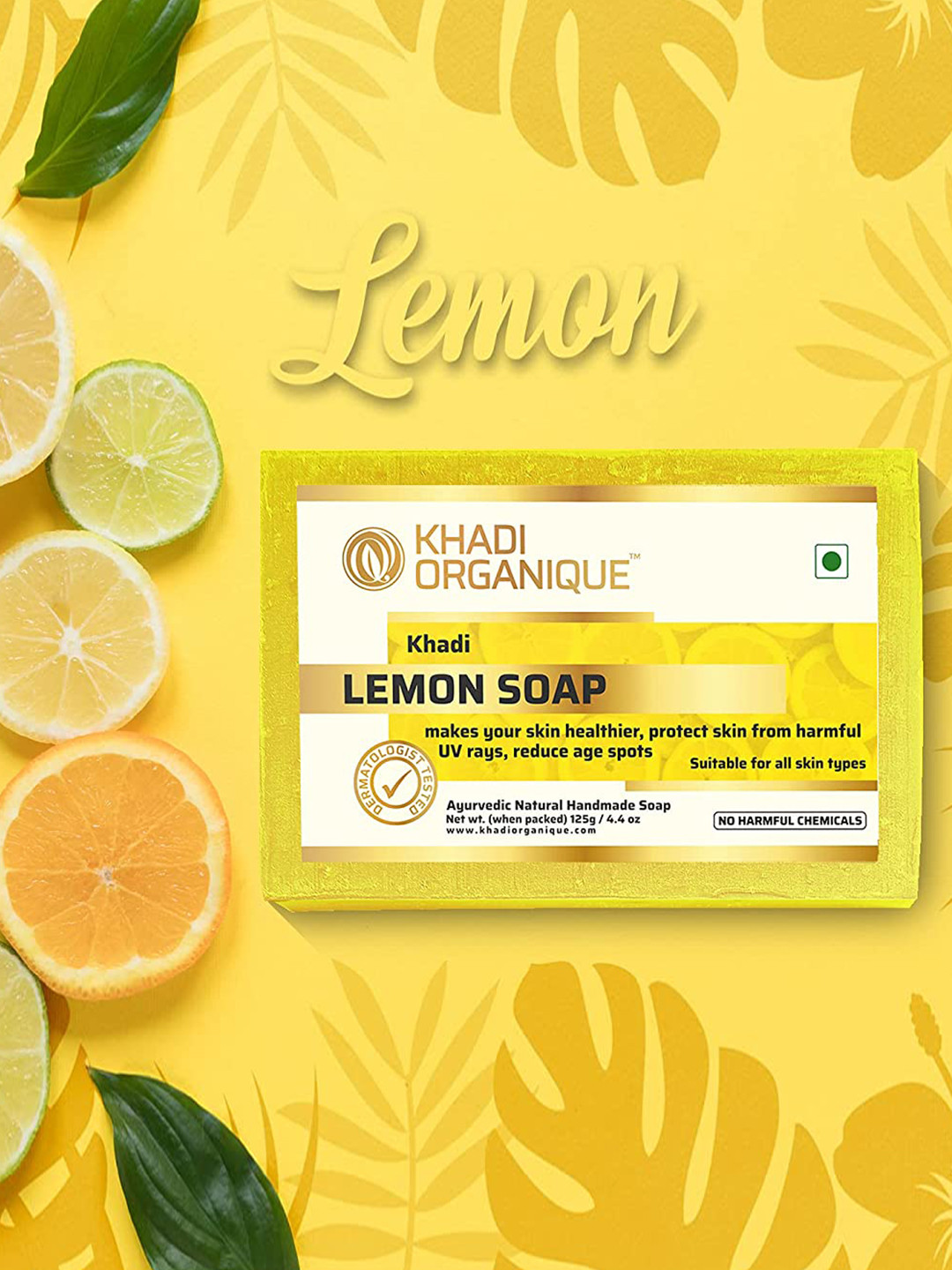 

Khadi Organique Set Of 5 Lemon Soap 125g, Transparent
