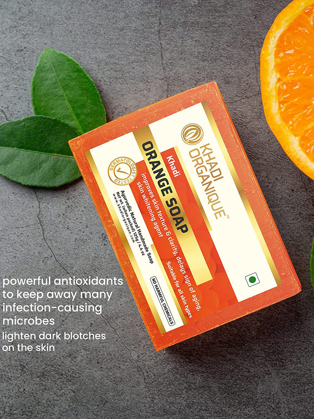 

Khadi Organique Set Of 6 Orange Handmade Soap 125g Each