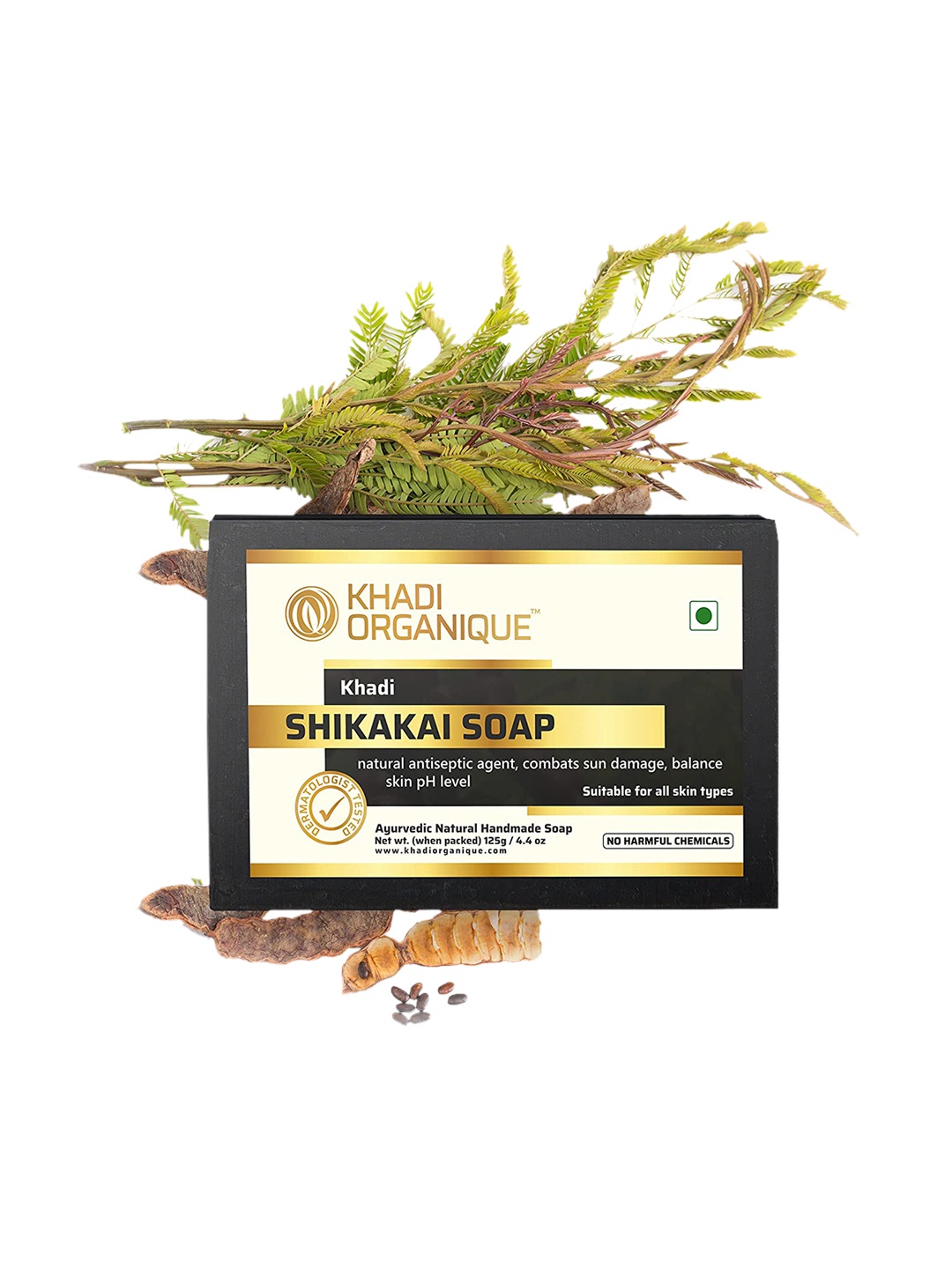 

Khadi Organique Set Of 4 Shaikakai Soap 125 gm Each, Transparent