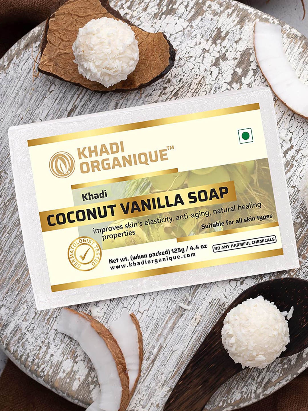 

Khadi Organique Set Of 7 Coconut Vanilla Soap, Transparent