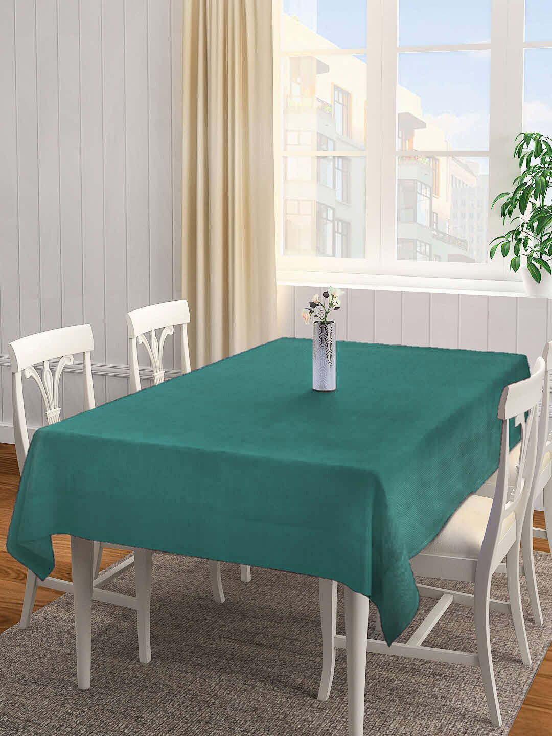 

KLOTTHE Woven Design 6 Seater Rectangular Table Cover, Green