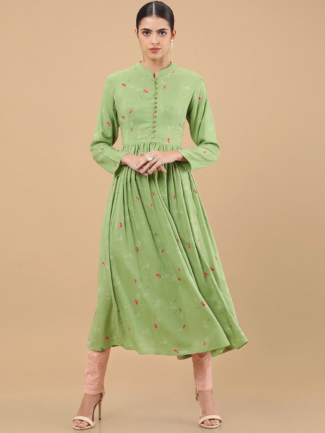 

Soch Women Floral Printed Anarkali Kurta, Green