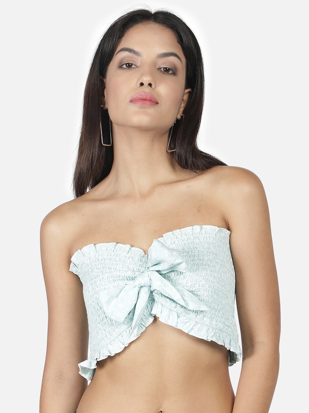 

NUEVOSDAMAS Women Green Tube Crop Top