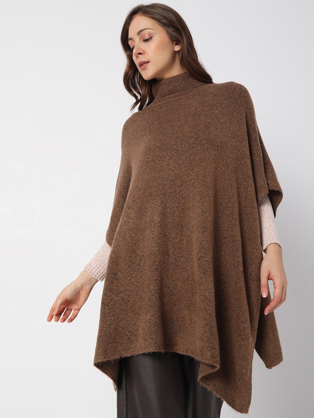 

Vero Moda Women Brown Poncho