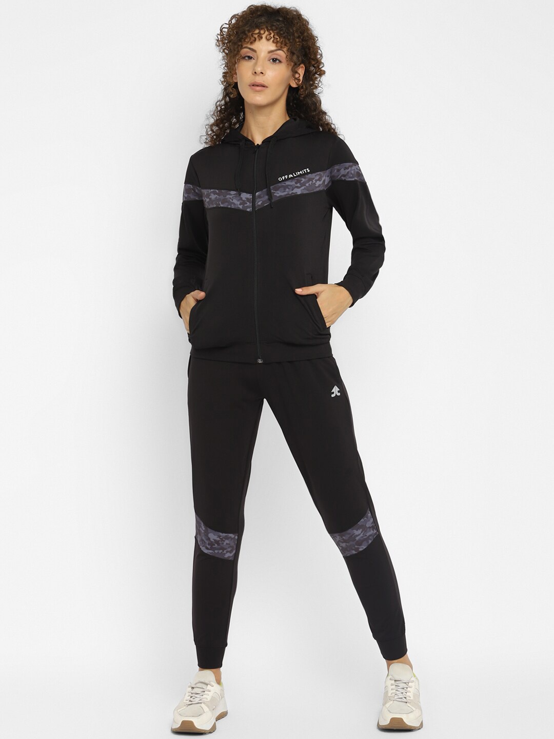 

OFF LIMITS Women Solid Tracksuit, Black