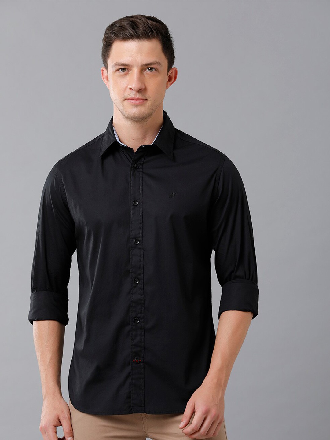 

Double Two Men Navy Blue Slim Fit Casual Shirt