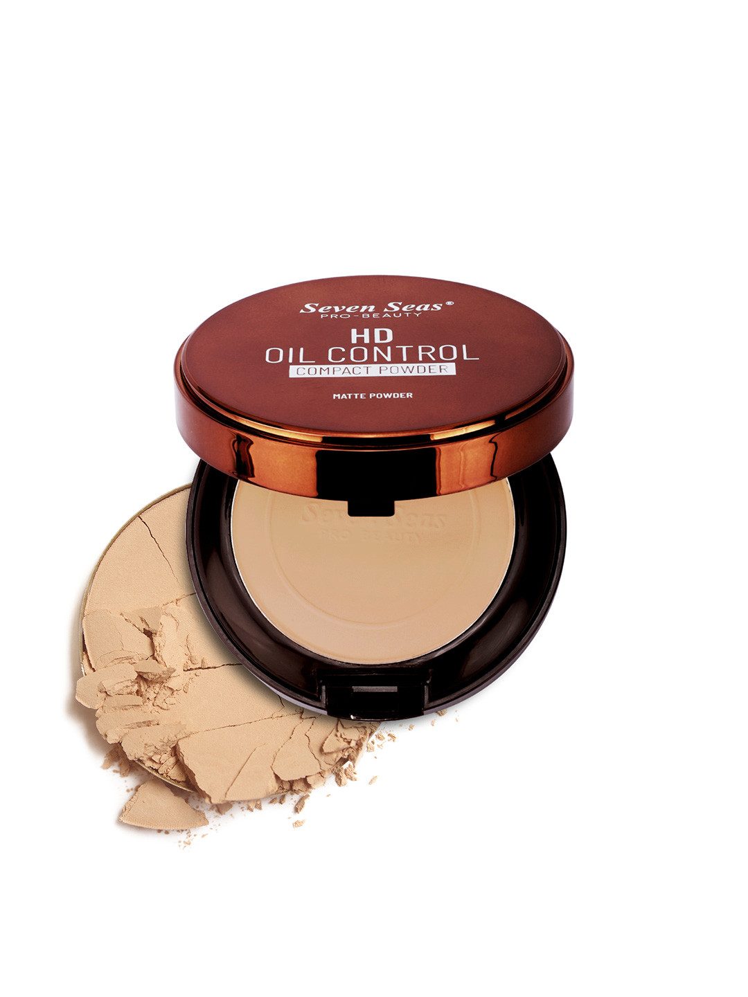 

Seven Seas 2 In 1 HD Oil Control Matte Finish Compact Powder 23 g- Natural 03, Beige