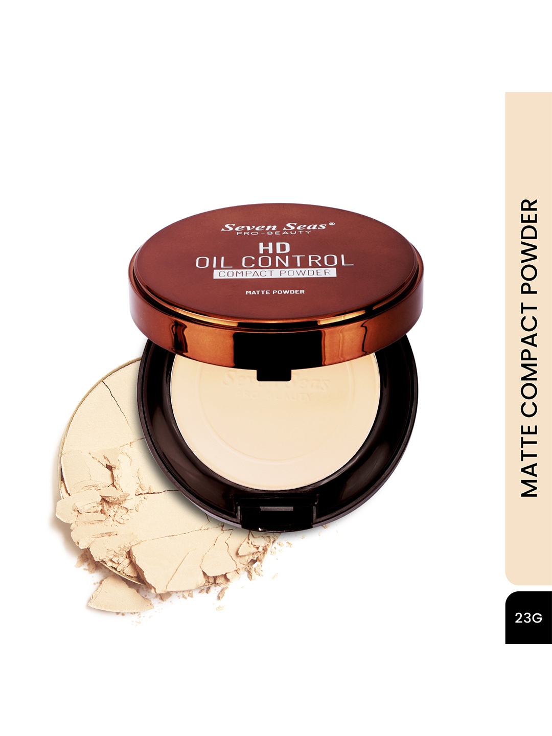 

Seven Seas 2 In 1 HD Oil Control Matte Finish Compact Powder 23 g- Nude 02, Beige