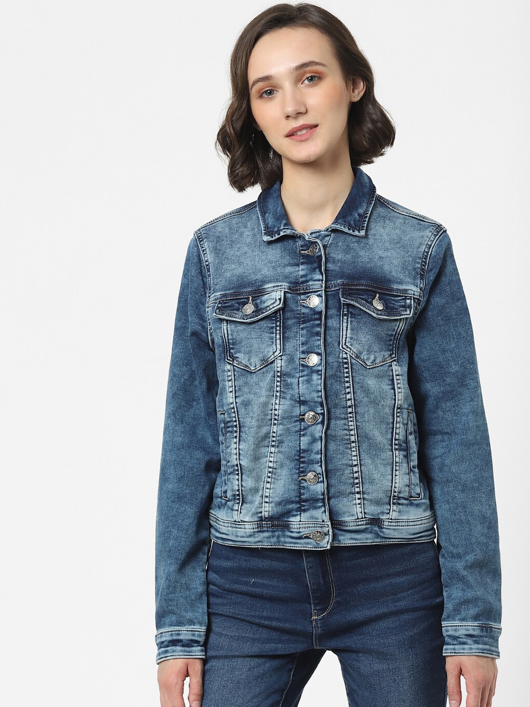 

ONLY Women Blue ONLTIA LIFE DNM Washed Denim Jacket