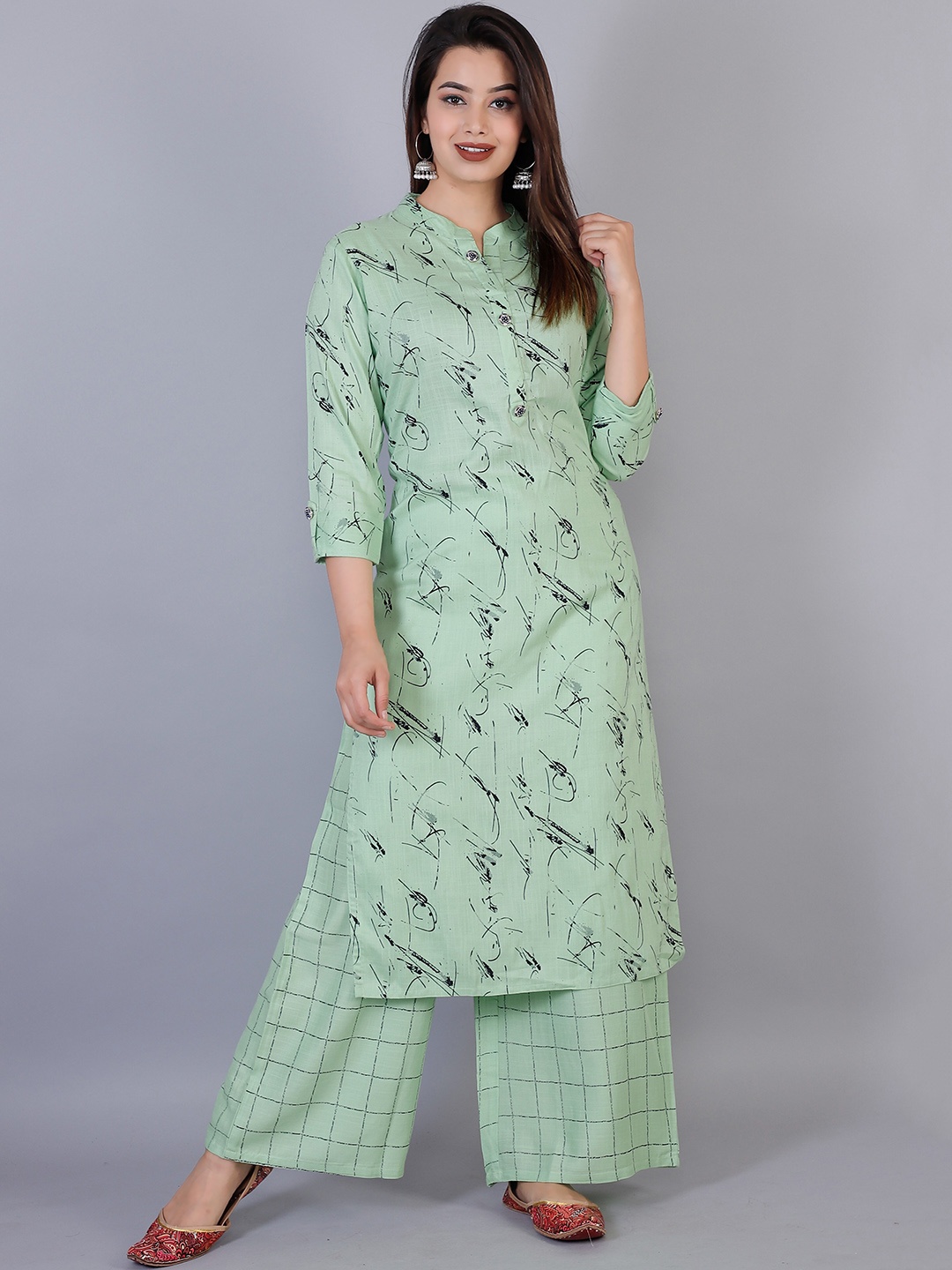 

KALINI Women Printed Kurta with Palazzo, Green