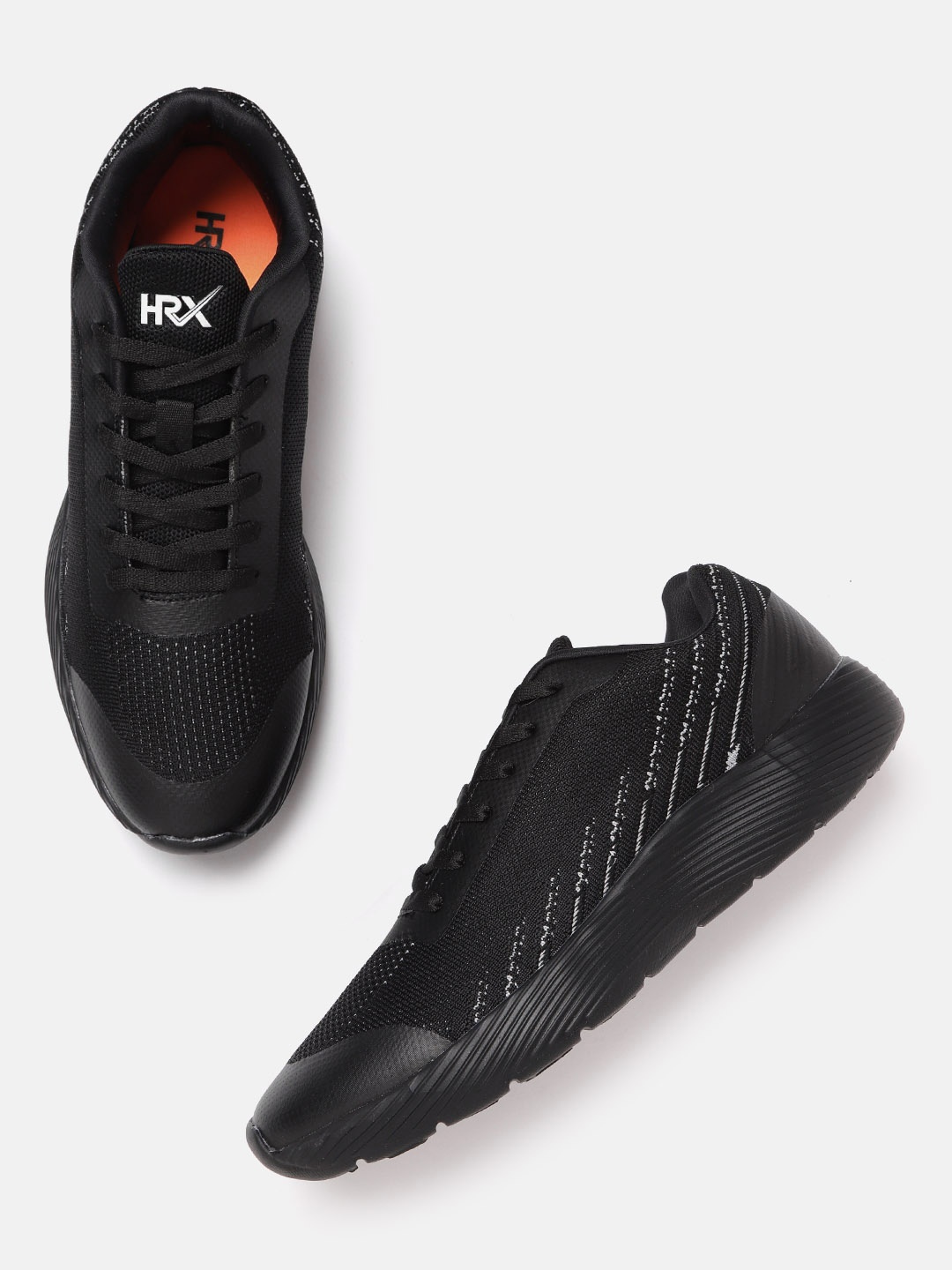

HRX by Hrithik Roshan Men Black Woven Design Sneakers
