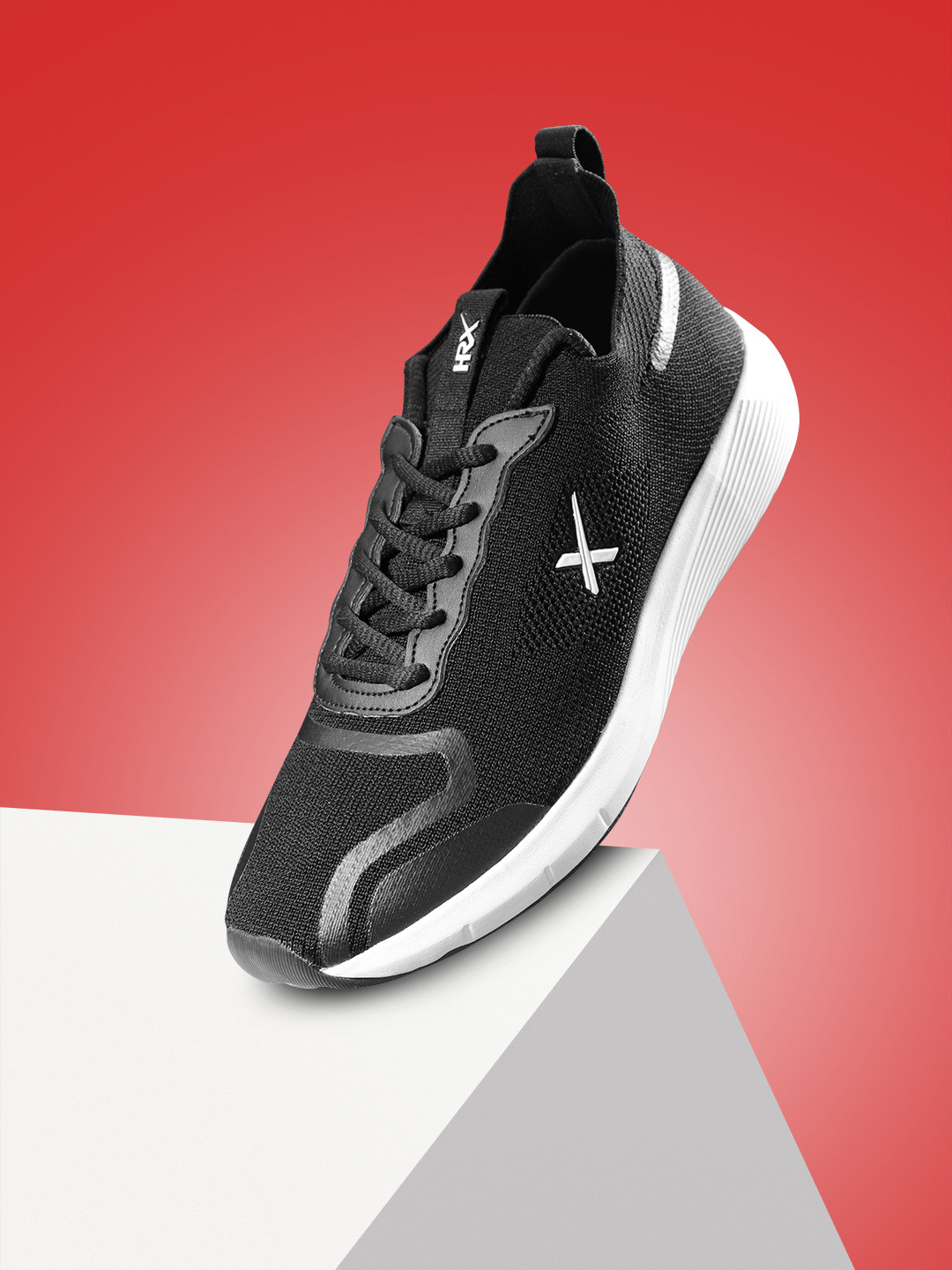 

HRX by Hrithik Roshan Men Black Woven Design Sneakers